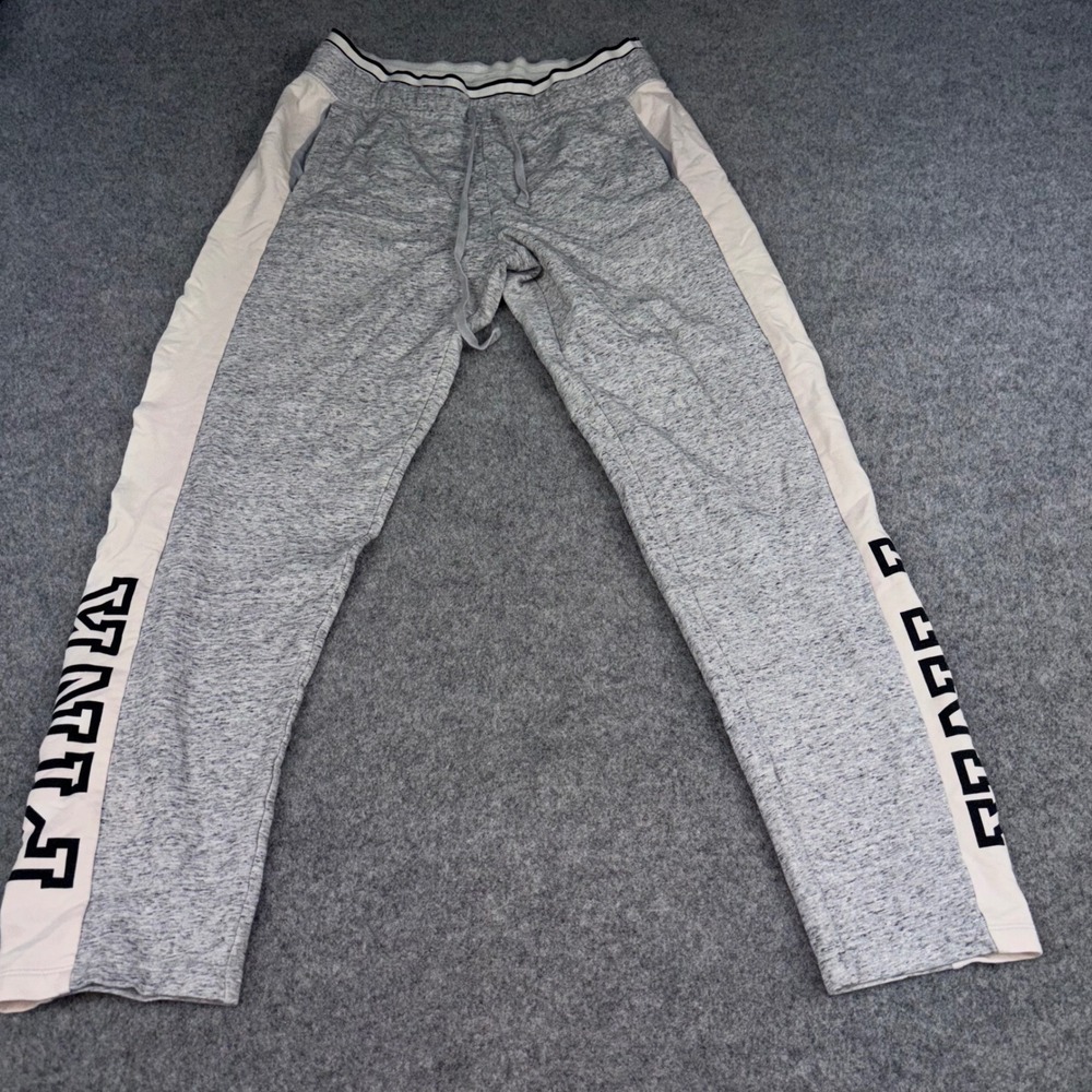 Pink Victoria's Secret Sweatpants Womens Medium Gray Joggers Athletic Logo Pants